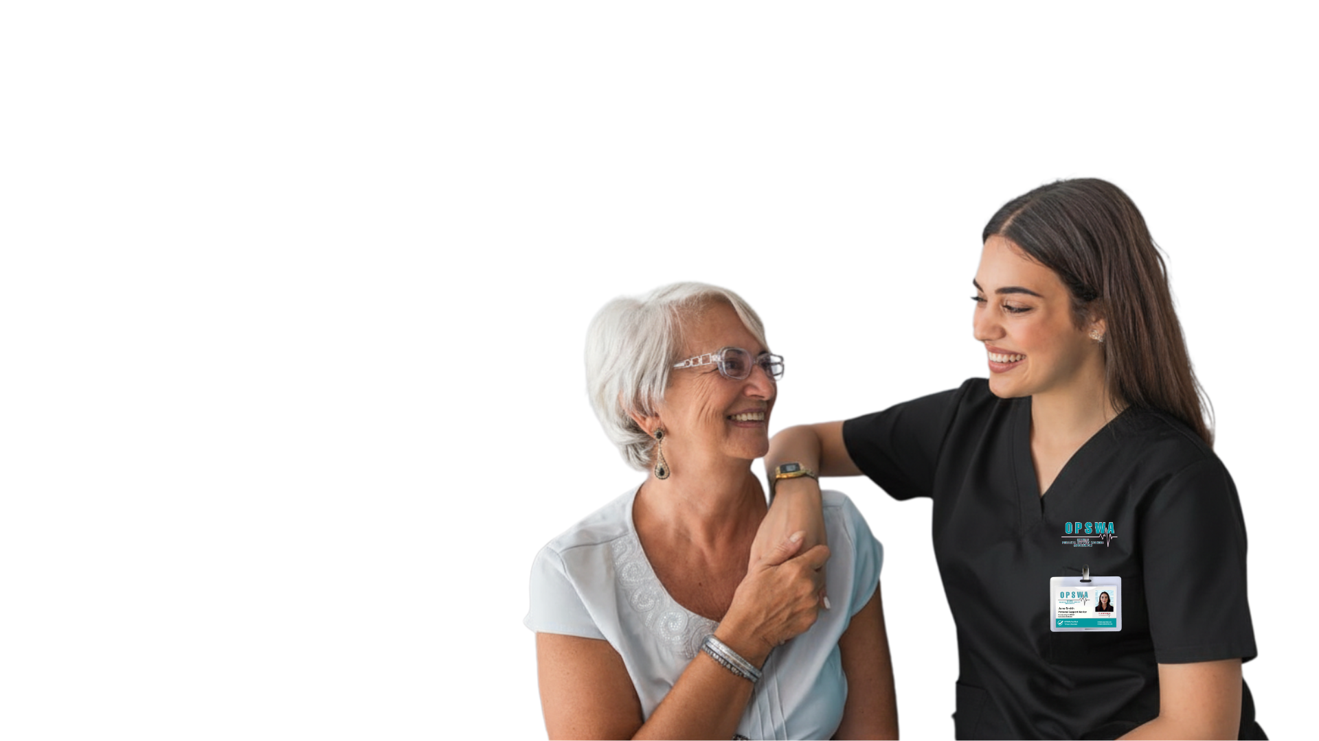 Support worker learning alongside an older adult